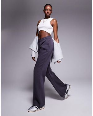 Kaiia Tall Embroidered Logo Wide Leg Trackies - Blue