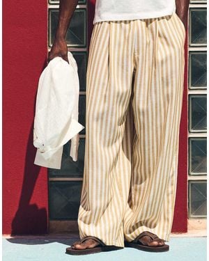 Bershka Super baggy Pyjama-style Trousers - Natural
