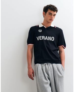 ASOS Lockeres strick-polo mit print - Weiß