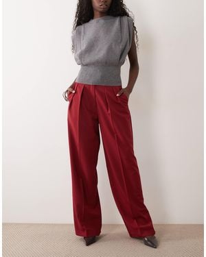 ASOS Maßgeschneiderte wide-leg-hose mit falten-detail - Rot