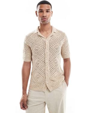 Only & Sons Open Knit Shirt - Natural