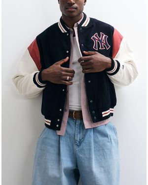 KTZ Ny yankees - veste universitaire en laine mélangée - noir colore - Bleu