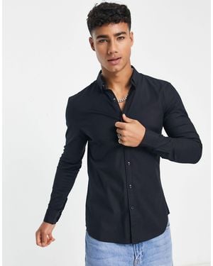 New Look Long Sleeve Oxford Shirt - Blue
