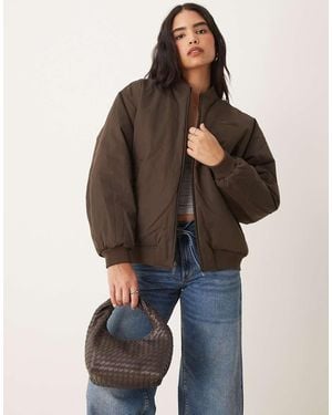 Tala Oversized Reversible Bomber Jacket - Brown