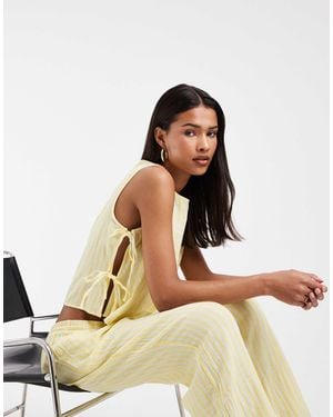ONLY Tie Side Cheesecloth Sleeveless Top Co-ord - Natural