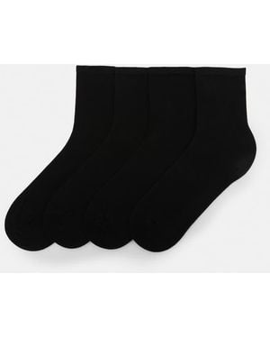 Pull&Bear Confezione Da 4 Paia Di Calzini Leggeri Neri - Nero