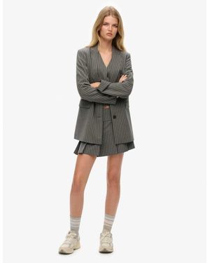 Superdry Pinstripe Boyfriend Blazer - Green