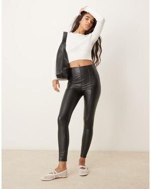 New Look Pu Leggings - Natural