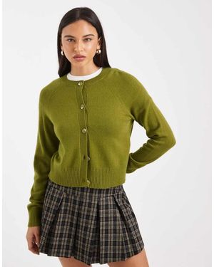 ONLY Cárdigan Verde Con Botones De Punto De