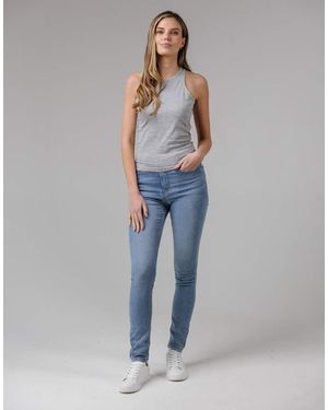 French Connection Cotton Blend Stretch High Rise Skinny Denim Jeans - Blue