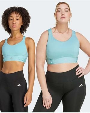 adidas Originals Fastimpact Luxe Run High-Support Bra - Blue