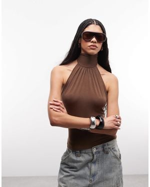 Weekday Halterneck Top With Open Back - White