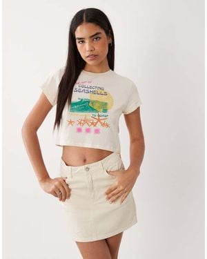 Billabong Camiseta Playera Corta Con Estampado De Conchas Marinas-Blanco - Multicolor