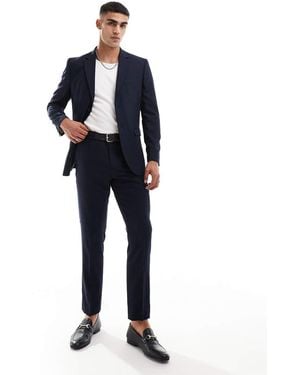 SELECTED Wool Blend Slim Fit Trousers - Blue