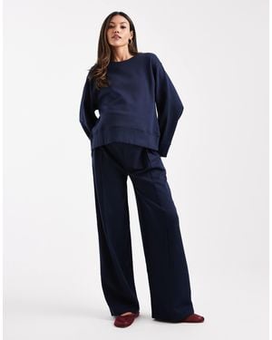 ASOS Asos Design Maternity Interlock Wide Leg Trouser - Blue
