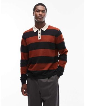Only & Sons Rugby Knit Jumper - Red