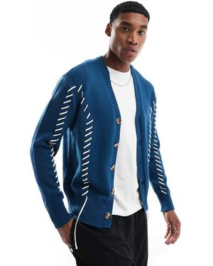 Native Youth Ruimvallend Vest Met Veterdetail - Blauw