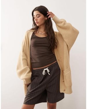 Monki Oversized Longline Cardigan - Natural