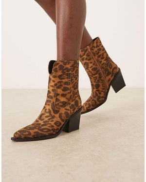 ASOS Remone Heeled Western Boots - Brown