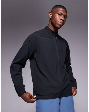 4505 Woven Warm Up Track Jacket With Zip Pockets - Blue