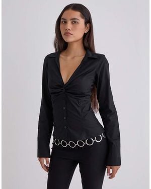 Motel Karis Button Up Shirt - Black