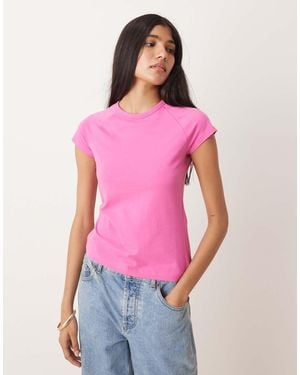 JJXX T-Shirt Con Profili A Contrasto - Rosa