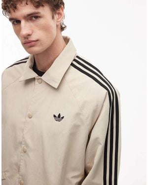 adidas Originals 3 Stripe Coach Jacket - Natural