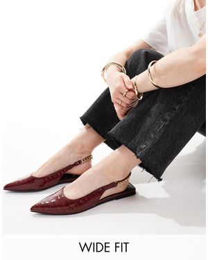 Asos Design Wide Fit Link Ballet Flats - Multicolor