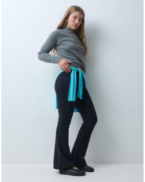 ASOS Asos Design Petite Interlock Flared Trouser - Blue