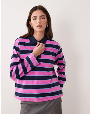 Vila Oversized Rugby Polo - Purple