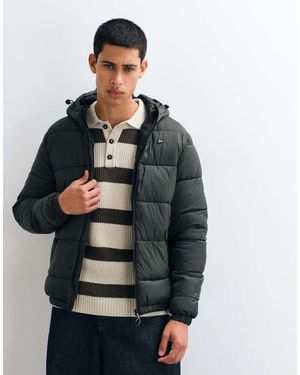 Blend Hooded Padded Puffer Jacket - Grey
