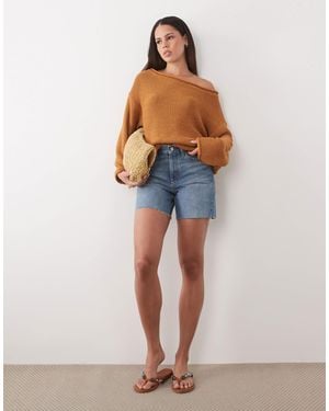 ASOS Pull asymétrique en maille - caramel - Bleu