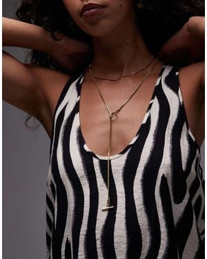 TOPSHOP Samir Waterproof Stainless Steel Link Charm Necklace - Black