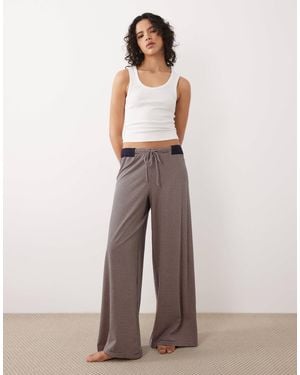 Free People Intimately Fp Out And About Low Rise Wide Leg Trouser - Brown