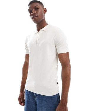 French Connection French Connection Short Sleeve Knitted Polo Shirt - White
