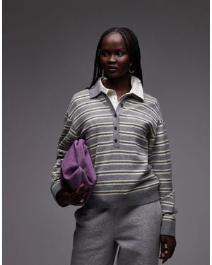 ARKET Long Sleeve Polo - Grey