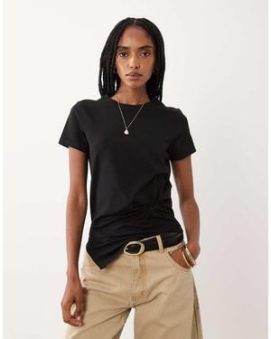 Cotton On Twist Detail Short Sleeve Tee - Black