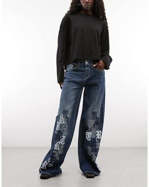 TRUE RELIGION Jeans Jessie Super Baggy Con Applicazioni - Nero