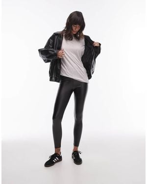 TOPSHOP Faux Leather Leggings - Black