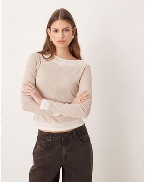 ASOS Double Layer Onion Skin Top - Natural