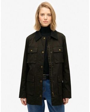Superdry – gewachste jacke - Schwarz
