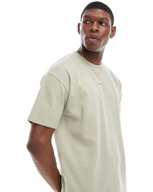 New Look Oversized Waffle T-shirt Co-ord - White