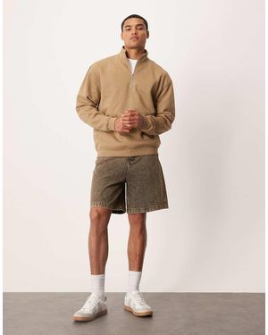 ASOS Halflange Denim Jort - Naturel