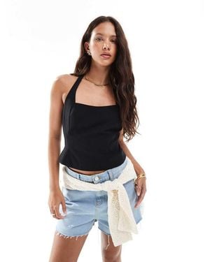 Cotton On Luis Suiting Halter Top - Black