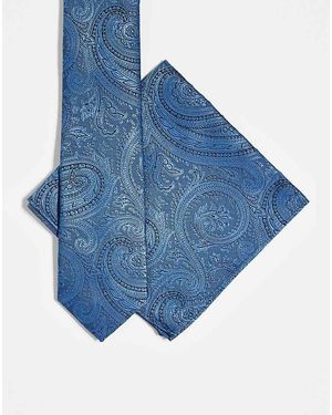 ASOS Stropdas En Pochet - Blauw