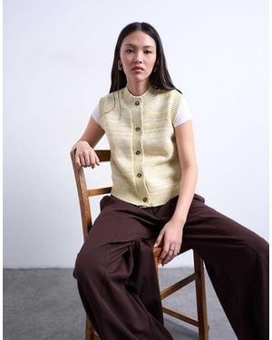 TOPSHOP Knitted Twist Yarn Waistcoat - White