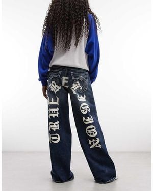 TRUE RELIGION Jessie Super baggy Big T Flap Pocket Jeans - Blue