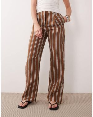 Mango Pleat Front baggy Trouser - Brown