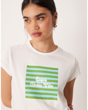 Mango T-shirt With Dolce Vita Print - Green