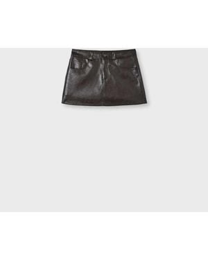 Stradivarius Skort Effetto Pelle - Nero